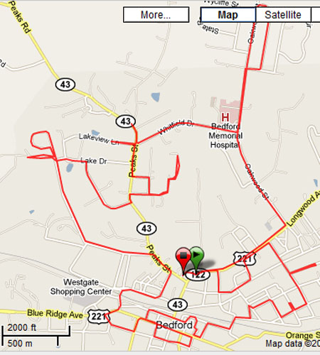 marathon training route