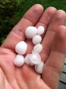 May hail storm, Bedford