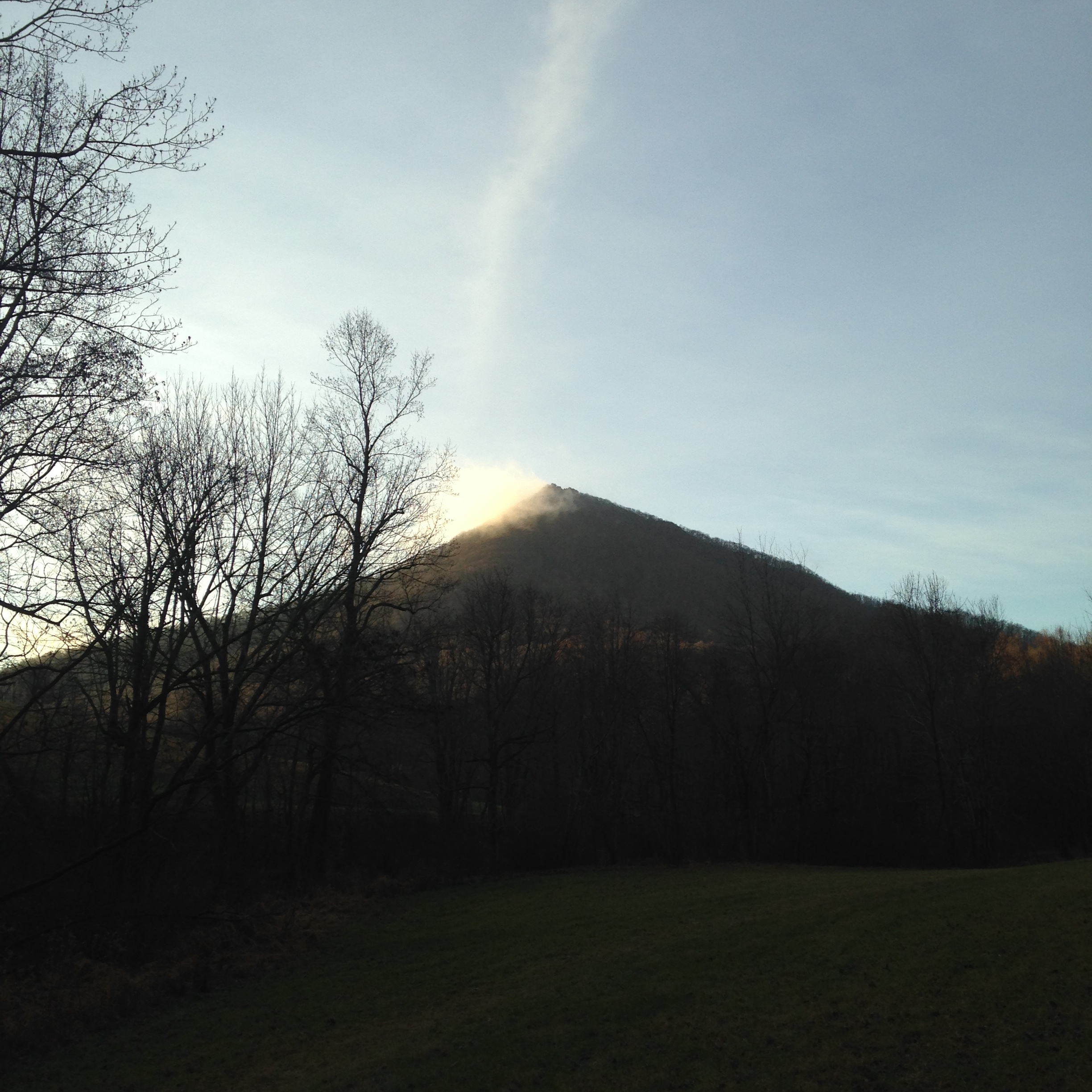 ... but by the time I was near the end of my run the fog was mostly gone. This is about a half mile from the photo above.